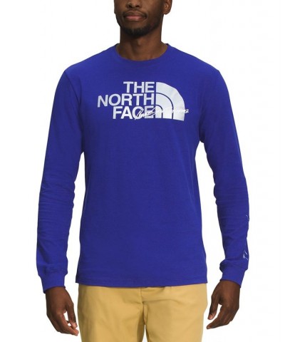 Men's Long Sleeve Graphic Injection Tee Blue $22.00 T-Shirts