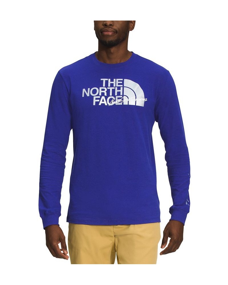 Men's Long Sleeve Graphic Injection Tee Blue $22.00 T-Shirts