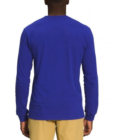 Men's Long Sleeve Graphic Injection Tee Blue $22.00 T-Shirts