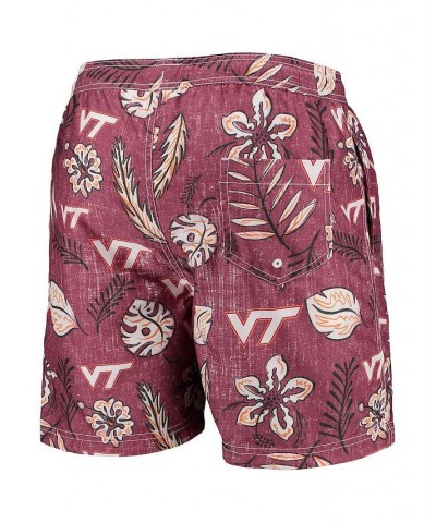 Men's Maroon Virginia Tech Hokies Vintage-Like Floral Swim Trunks $38.49 Swimsuits