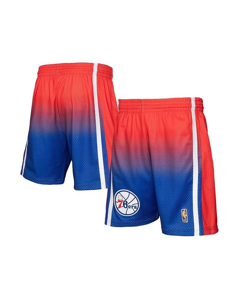 Men's Red, Royal Philadelphia 76ers 1996/97 Hardwood Classics Fadeaway Reload 3.0 Swingman Shorts $44.10 Shorts