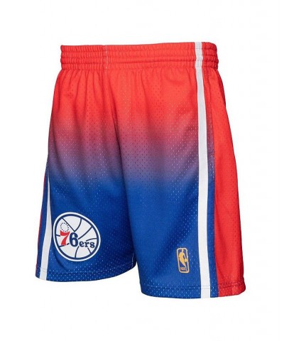 Men's Red, Royal Philadelphia 76ers 1996/97 Hardwood Classics Fadeaway Reload 3.0 Swingman Shorts $44.10 Shorts