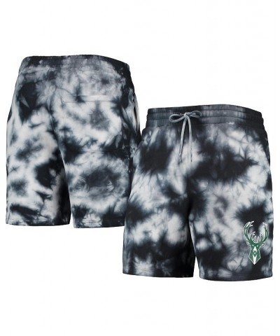 Men's Black Milwaukee Bucks Fleece Tie-Dye Shorts $35.69 Shorts