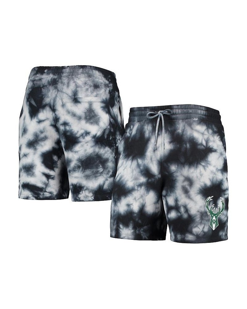 Men's Black Milwaukee Bucks Fleece Tie-Dye Shorts $35.69 Shorts