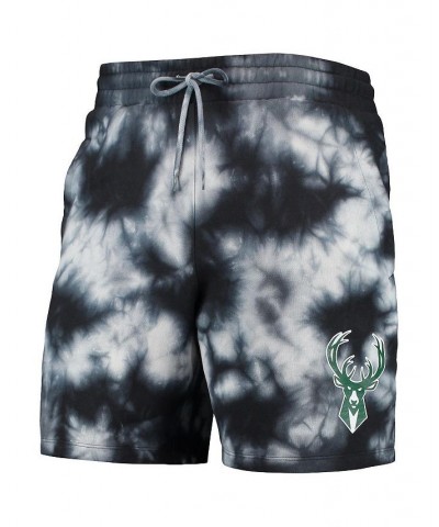 Men's Black Milwaukee Bucks Fleece Tie-Dye Shorts $35.69 Shorts