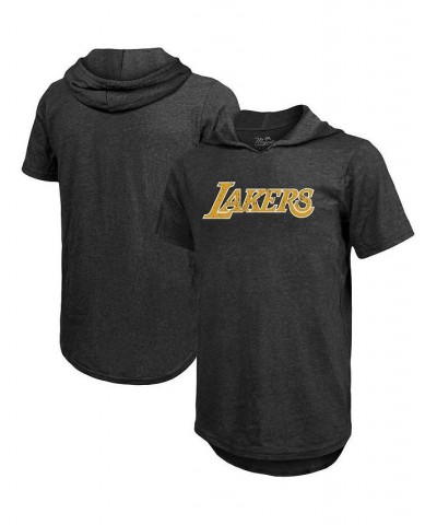 Men's Threads Heathered Black Los Angeles Lakers Wordmark Tri-Blend Hoodie T-shirt $19.74 T-Shirts