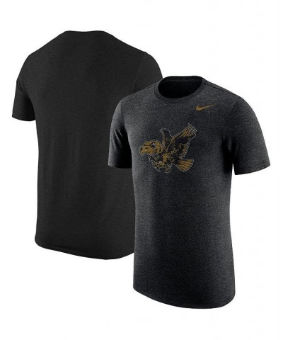 Men's Heather Black Iowa Hawkeyes Vintage-Like Logo Tri-Blend T-shirt $28.49 T-Shirts