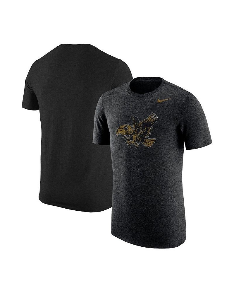 Men's Heather Black Iowa Hawkeyes Vintage-Like Logo Tri-Blend T-shirt $28.49 T-Shirts