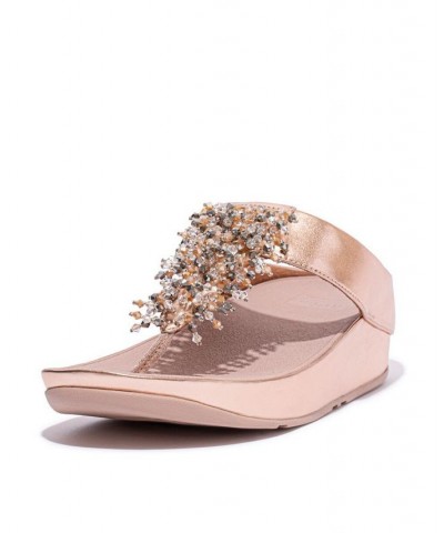 Women's Rumba Beaded Toe-Post Sandals Pink $46.80 Shoes