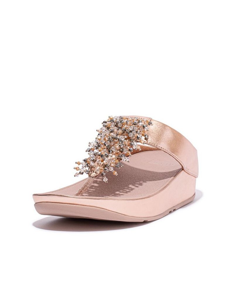 Women's Rumba Beaded Toe-Post Sandals Pink $46.80 Shoes