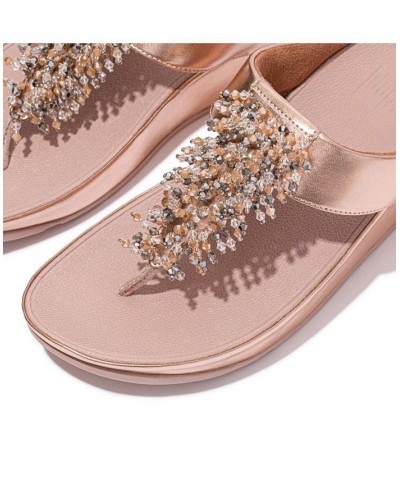 Women's Rumba Beaded Toe-Post Sandals Pink $46.80 Shoes