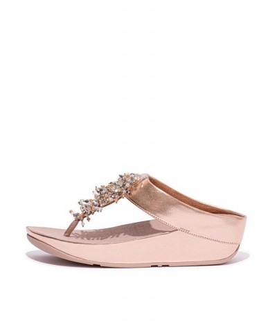 Women's Rumba Beaded Toe-Post Sandals Pink $46.80 Shoes