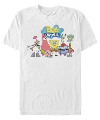 Men's Esponja Group Shot Short Sleeve Crew T-shirt White $19.59 T-Shirts