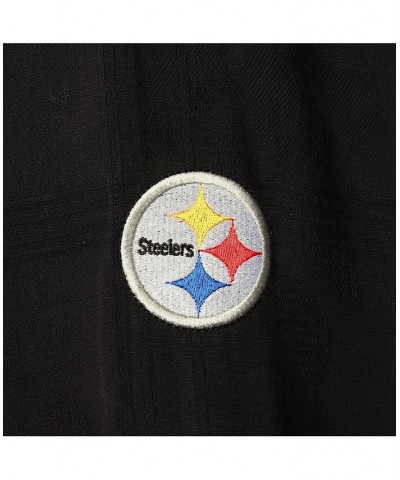 Men's Black Pittsburgh Steelers Azule Oasis Button-Up Shirt $72.20 Shirts