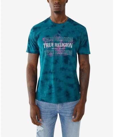 Men's Short Sleeves Buddha Tie Dye T-shirt Blue $26.21 T-Shirts