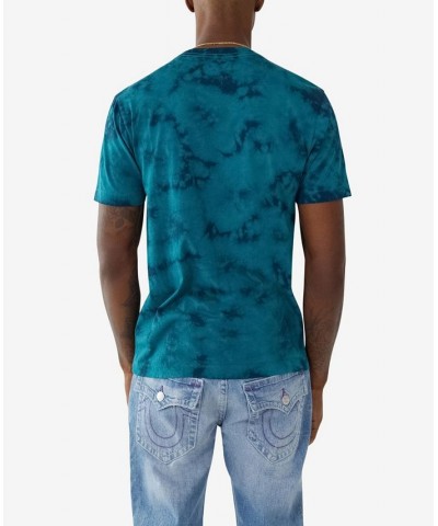 Men's Short Sleeves Buddha Tie Dye T-shirt Blue $26.21 T-Shirts