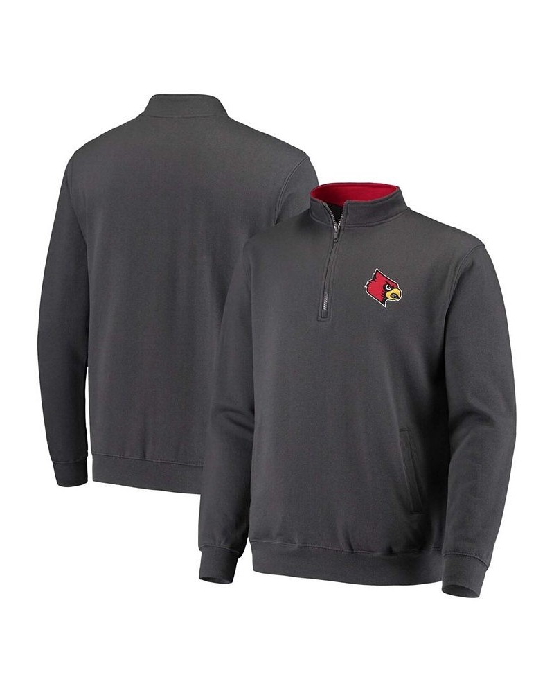 Men's Charcoal Louisville Cardinals Tortugas Logo Quarter-Zip Jacket $24.00 Sweatshirt