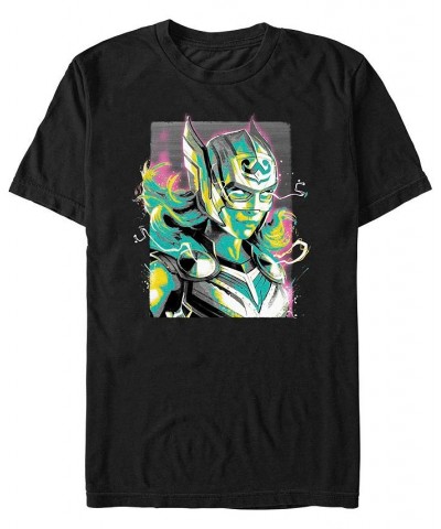 Men's Thor- Love and Thunder Female Thor Pastel Short Sleeve T-shirt Black $16.80 T-Shirts