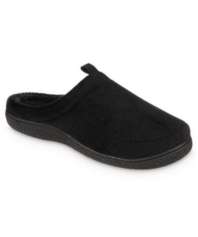 Men's Advanced Memory Foam Corduroy Hoodback Comfort Slippers Black $13.14 Slippers