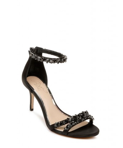 Caroline Embellished Ankle-Strap Evening Sandals Black $47.96 Shoes