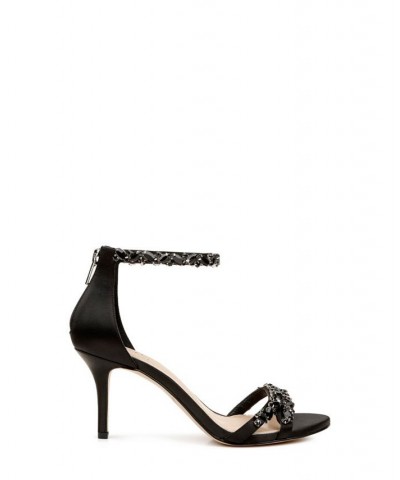 Caroline Embellished Ankle-Strap Evening Sandals Black $47.96 Shoes