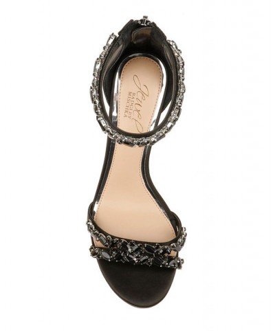 Caroline Embellished Ankle-Strap Evening Sandals Black $47.96 Shoes