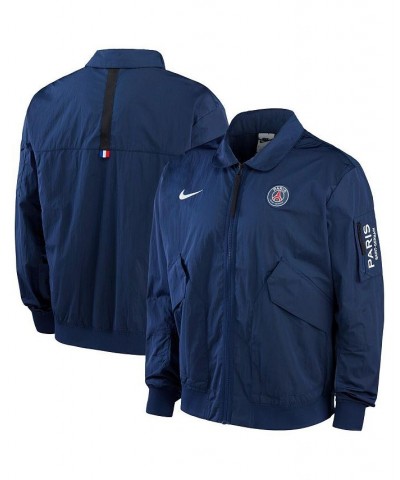 Men's Navy Paris Saint-Germain Full-Zip Bomber Jacket $70.50 Jackets