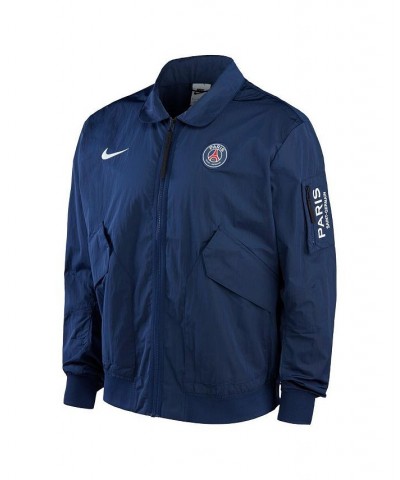 Men's Navy Paris Saint-Germain Full-Zip Bomber Jacket $70.50 Jackets