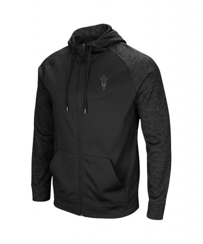 Men's Black Arizona State Sun Devils Blackout 3.0 Tonal Raglan Full-Zip Hoodie $29.57 Sweatshirt