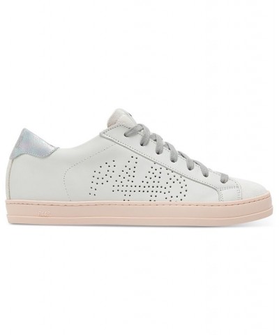 Women's John Lace-Up Low-Top Embellished Sneakers White $95.48 Shoes