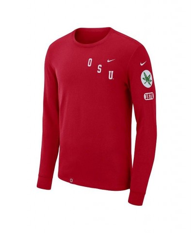 Men's Scarlet Ohio State Buckeyes Repeat Logo 2-Hit Long Sleeve T-shirt $23.84 T-Shirts