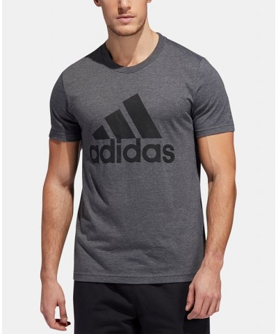 Men's Badge of Sport Logo T-Shirt Dark Grey Heather/ Black $14.21 T-Shirts