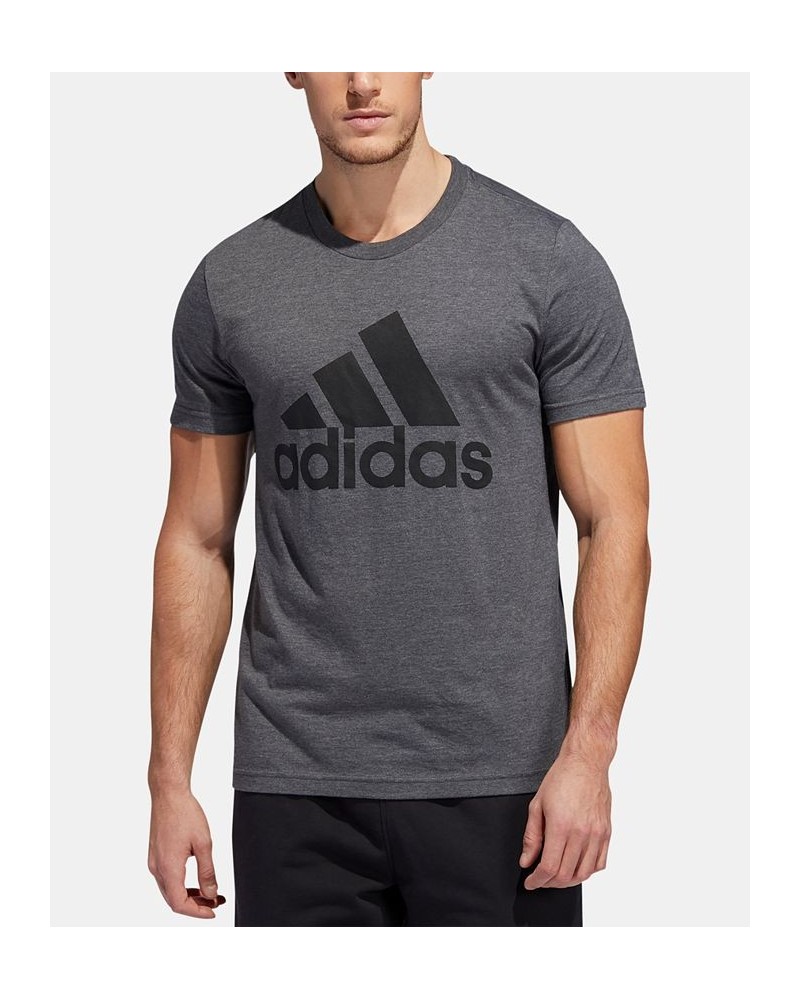 Men's Badge of Sport Logo T-Shirt Dark Grey Heather/ Black $14.21 T-Shirts