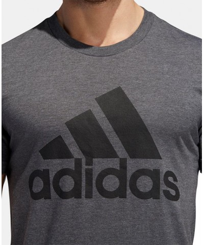 Men's Badge of Sport Logo T-Shirt Dark Grey Heather/ Black $14.21 T-Shirts