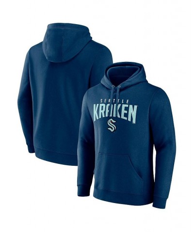 Men's Branded Navy Seattle Kraken Special Edition 2.0 Wordmark Pullover Hoodie $27.90 Sweatshirt