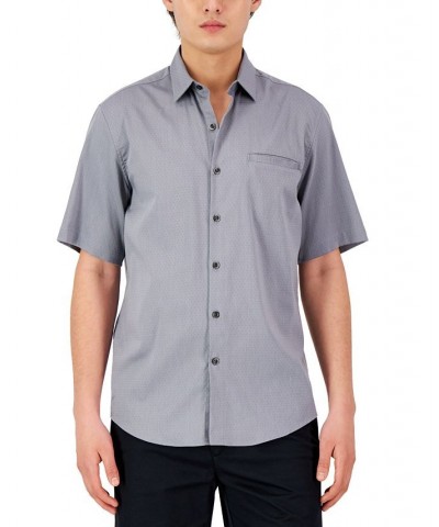 Men's Short-Sleeve Modern Stretch Dobby Shirt Gray $12.30 Shirts