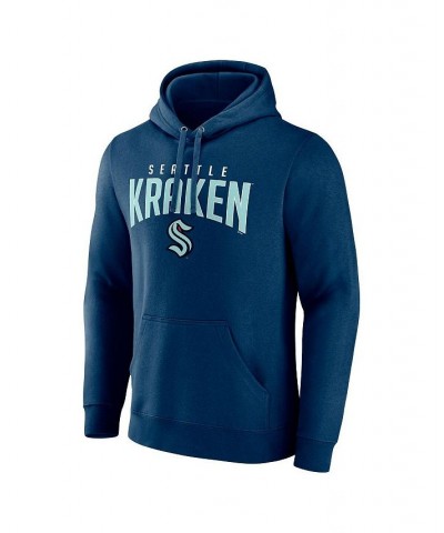 Men's Branded Navy Seattle Kraken Special Edition 2.0 Wordmark Pullover Hoodie $27.90 Sweatshirt