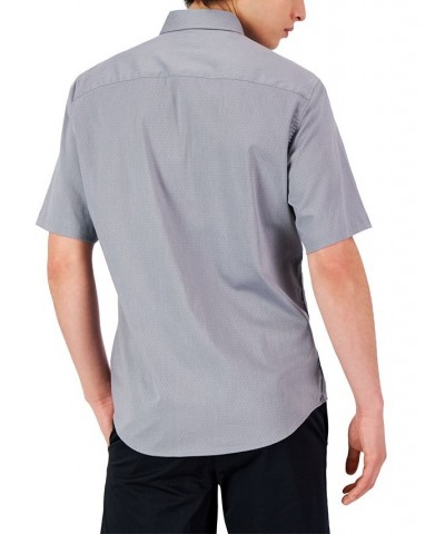 Men's Short-Sleeve Modern Stretch Dobby Shirt Gray $12.30 Shirts