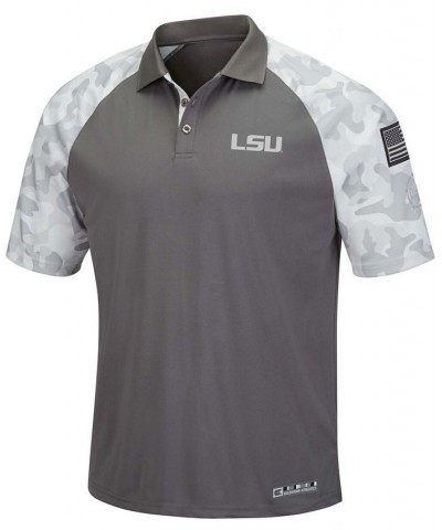 Men's Gray, Camo LSU Tigers OHT Military-Inspired Appreciation Raglan Zoomie Polo Shirt $32.39 Polo Shirts