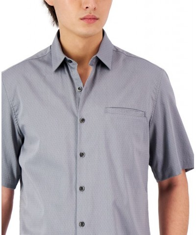 Men's Short-Sleeve Modern Stretch Dobby Shirt Gray $12.30 Shirts