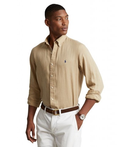 Men's Classic-Fit Linen Shirt Tan/Beige $56.24 Shirts