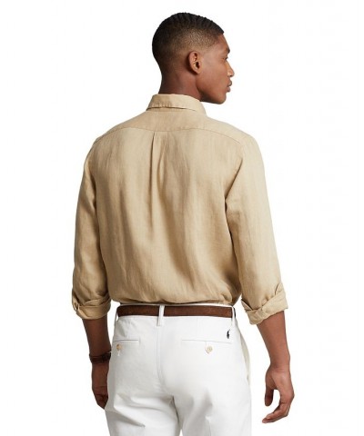 Men's Classic-Fit Linen Shirt Tan/Beige $56.24 Shirts