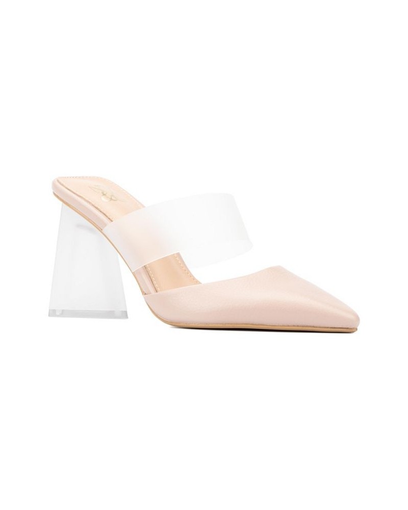 Winifred Women's Strap Mule Heels Pink $32.98 Shoes