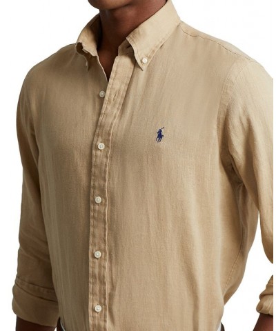 Men's Classic-Fit Linen Shirt Tan/Beige $56.24 Shirts