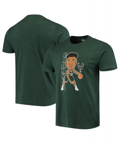 Men's Giannis Antetokounmpo Heathered Hunter Green Milwaukee Bucks Bobblehead T-shirt $22.25 T-Shirts