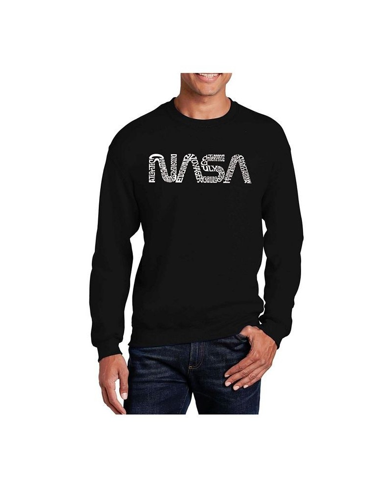 Word Art Worm Nasa Crewneck Sweatshirt Black $29.49 Sweatshirt