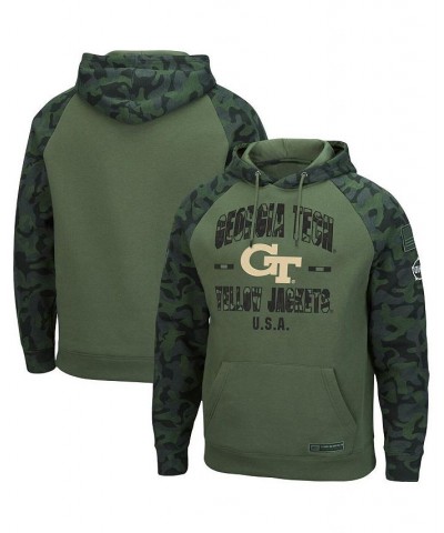 Men's Olive, Camo Georgia Tech Yellow Jackets OHT Military-Inspired Appreciation Raglan Pullover Hoodie $31.50 Sweatshirt