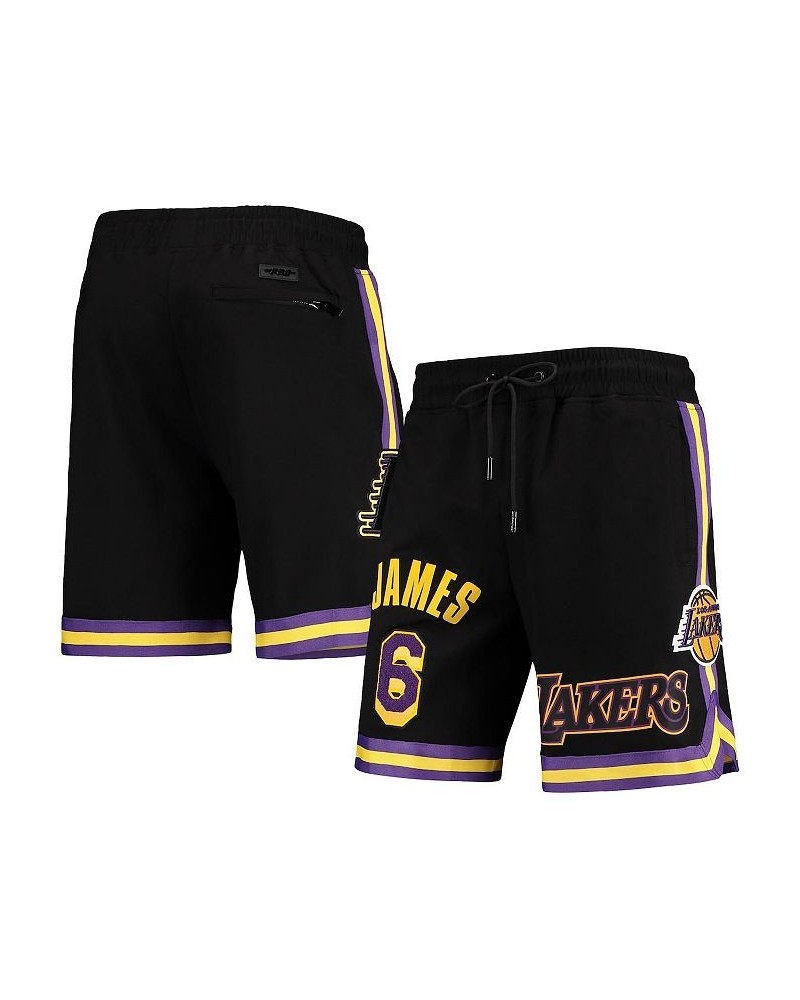 Men's LeBron James Black Los Angeles Lakers Player Replica Shorts $36.80 Shorts