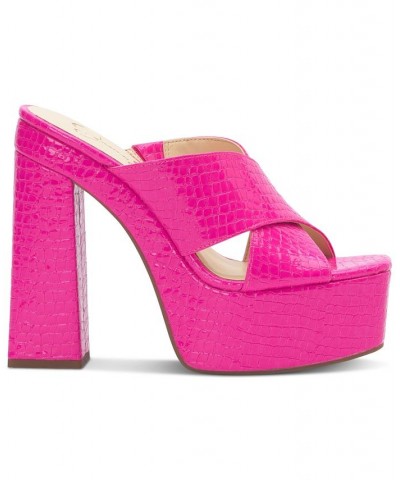 Women's Basima Crisscross Platform Sandals Pink $53.41 Shoes