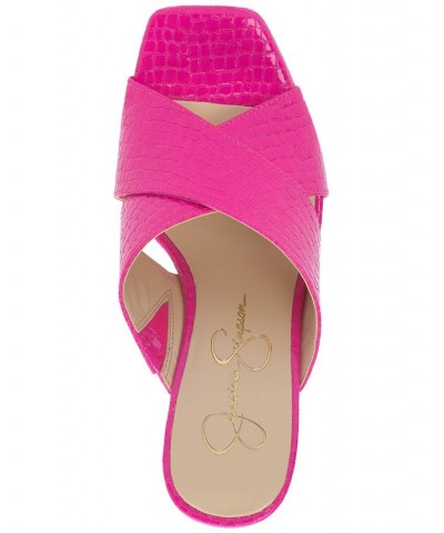 Women's Basima Crisscross Platform Sandals Pink $53.41 Shoes